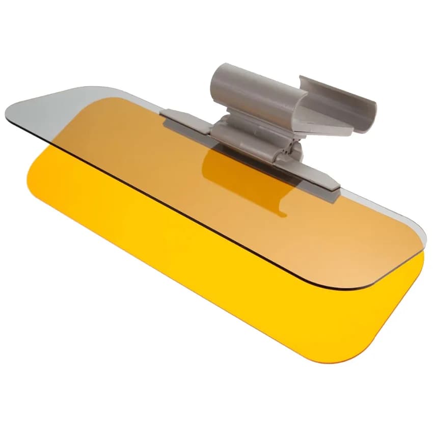 Accessori interni PMMA Specchio pieghevole grande Visiera parasole gialla trasparente Organizzatore per finestrino dell'auto