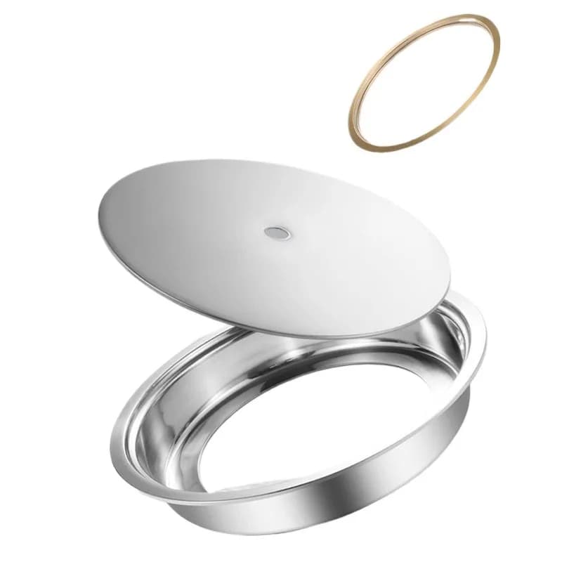 Anello in acciaio inossidabile per pentola a induzione, anello circolare in acciaio per piano cottura, con coperchio integrato, pentola a induzione ispessita