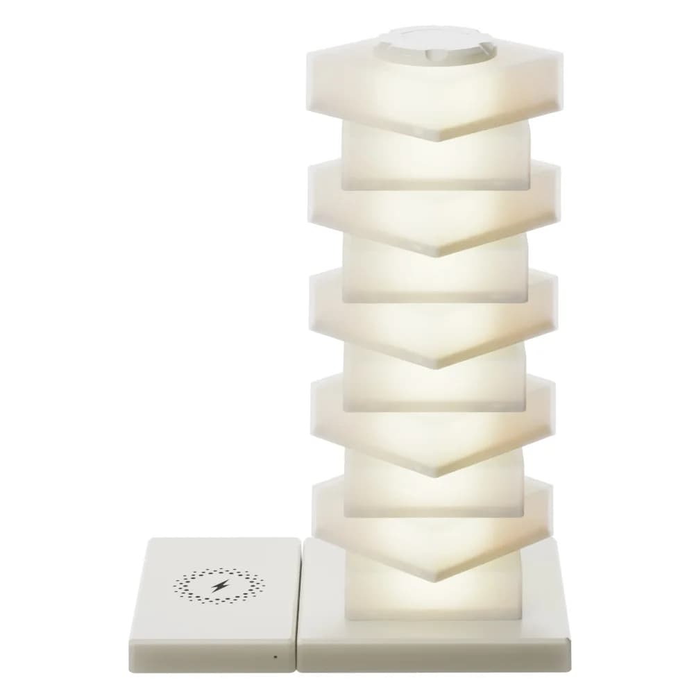Luce ambientale colorata creativa fai-da-te – Lampada notturna regalo aziendale intelligente con lampada da scrivania con ricarica wireless per telefono veloce da 15 W