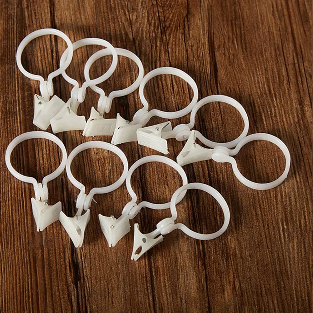 20Pcs 12x6cm Curtain Clasps Plastic Shower Curtain Clips Round Hanger for Bedroom Living Room Decorative Drapes Hanging Solution