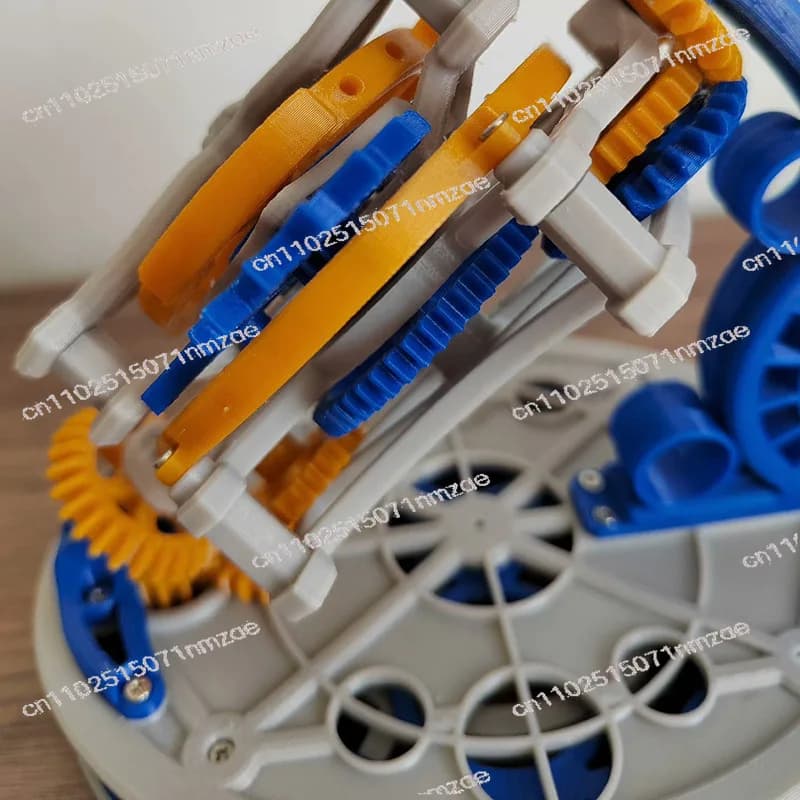 3D Printed Pendulum Clock, Table Ornament, Gear Dual-axis Tourbillon Model, Metal Spring Power