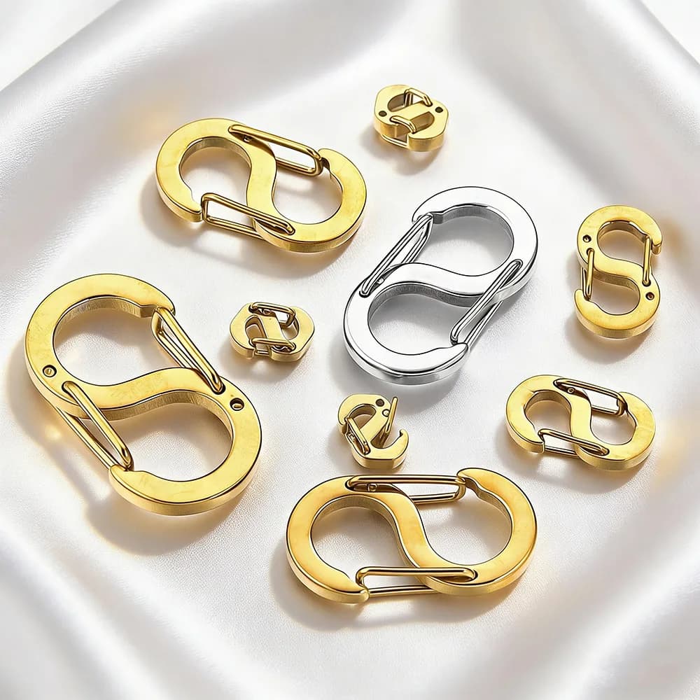 4 pcs stainless steel chic letter S clasp gold plated snap hooks necklace for DIY jewelry making accessories