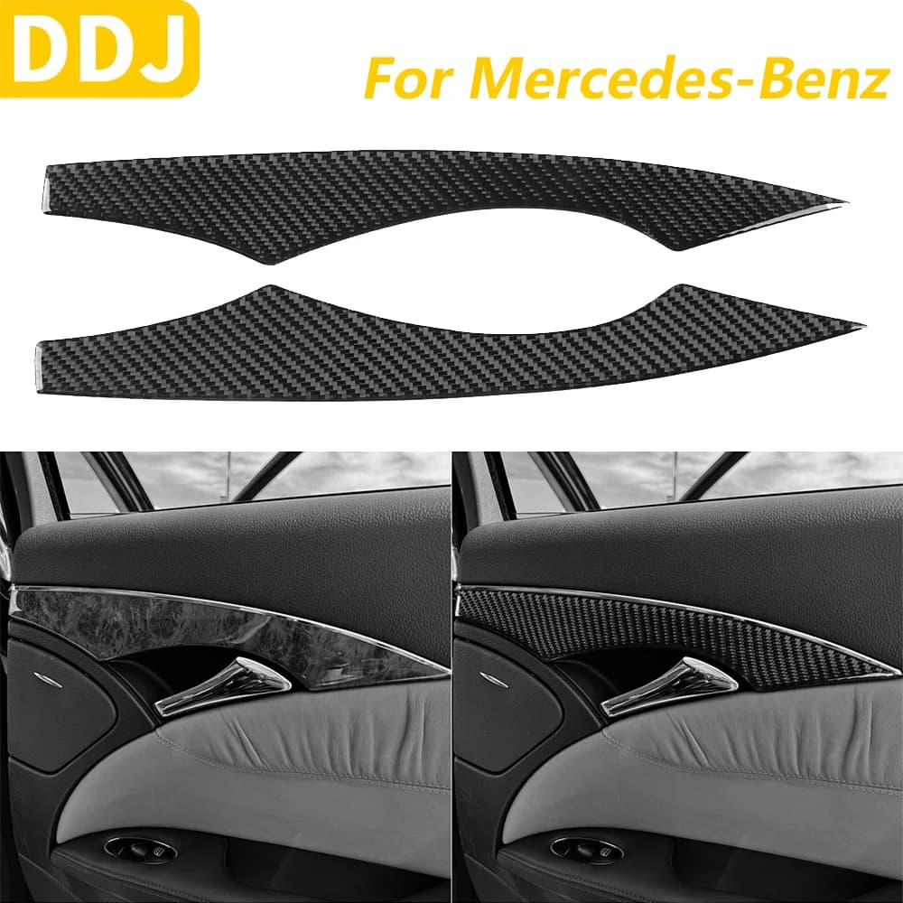 For Mercedes-Benz E Class E W211 2003-2009 Carbon Fiber Rear Door Panel Trim Cover Car Accessories Interior Decoration Wall decal