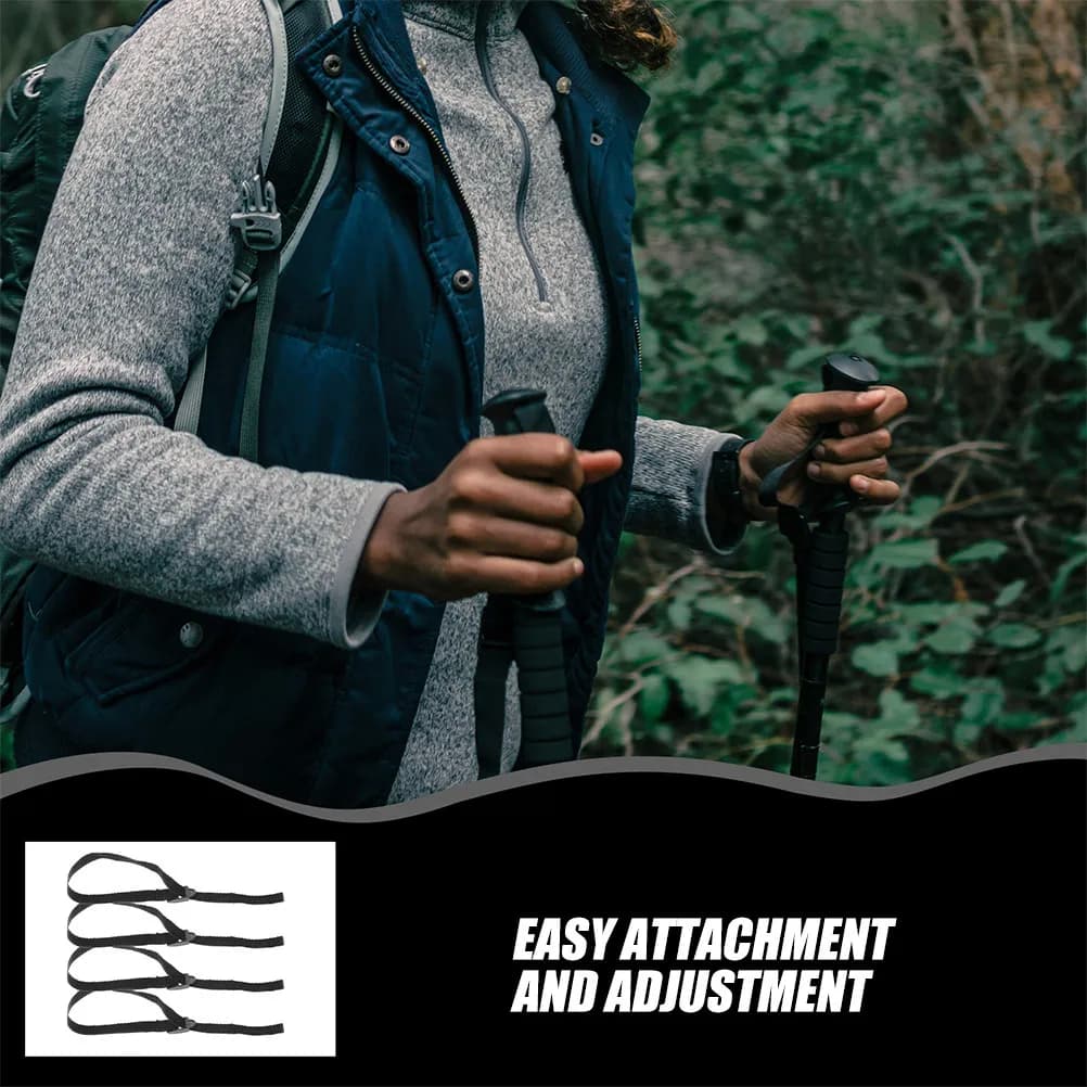 4pcs Trekking Pole Strap Ski Stick Pole Wristband Adjustable Nylon Ski Pole Wrist Straps Trekking Poles Walking Stick anti lost