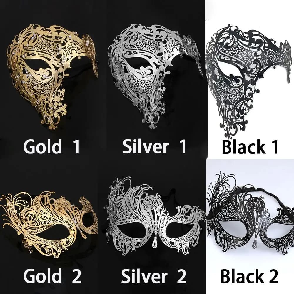 Maschera da ballo in metallo Maschere per feste Mezza faccia sexy Maschera d'arte in ferro Maschera con benda sull'occhio da principessa Decorazione per eventi cosplay per adulti