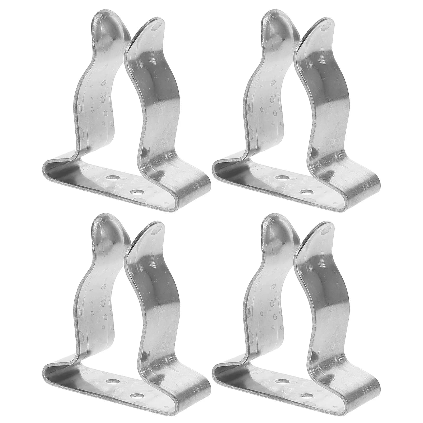 4Pcs Marine Grade Stainless Steel Paddle Securing Bracket Spring Clip for Boat Hook Fishing Rod Storage Kayak Paddle Mount