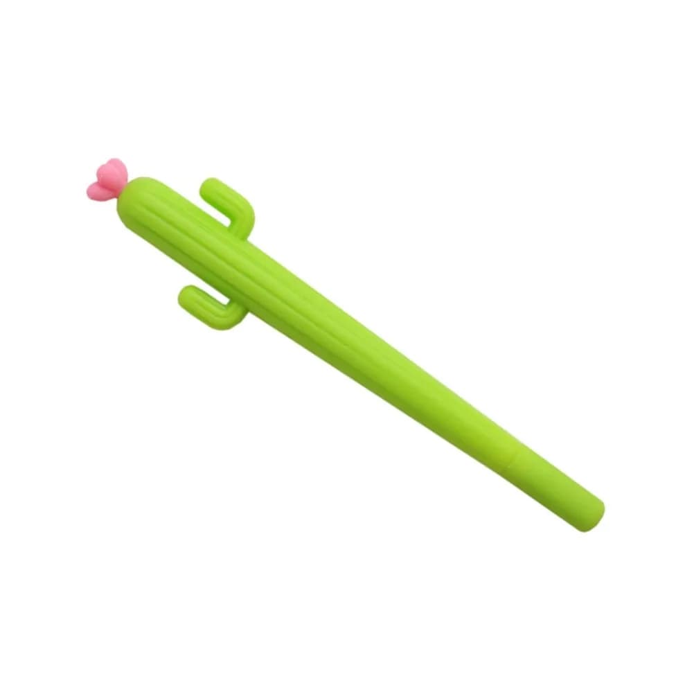 Penna Gel Creativa a Forma di Cactus con Motivo Floreale Rosa per Bambini e Studenti, Leggera e Extra Scorrevole, Regalo Scolastico