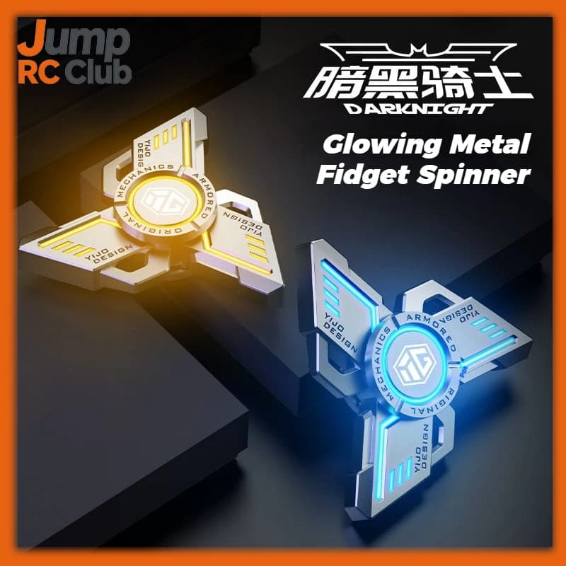 E-Jewel Light Up Fidget Spinner Glow in Dark Infinite Tech Giocattolo antistress per bambini, regalo per alleviare l'ansia