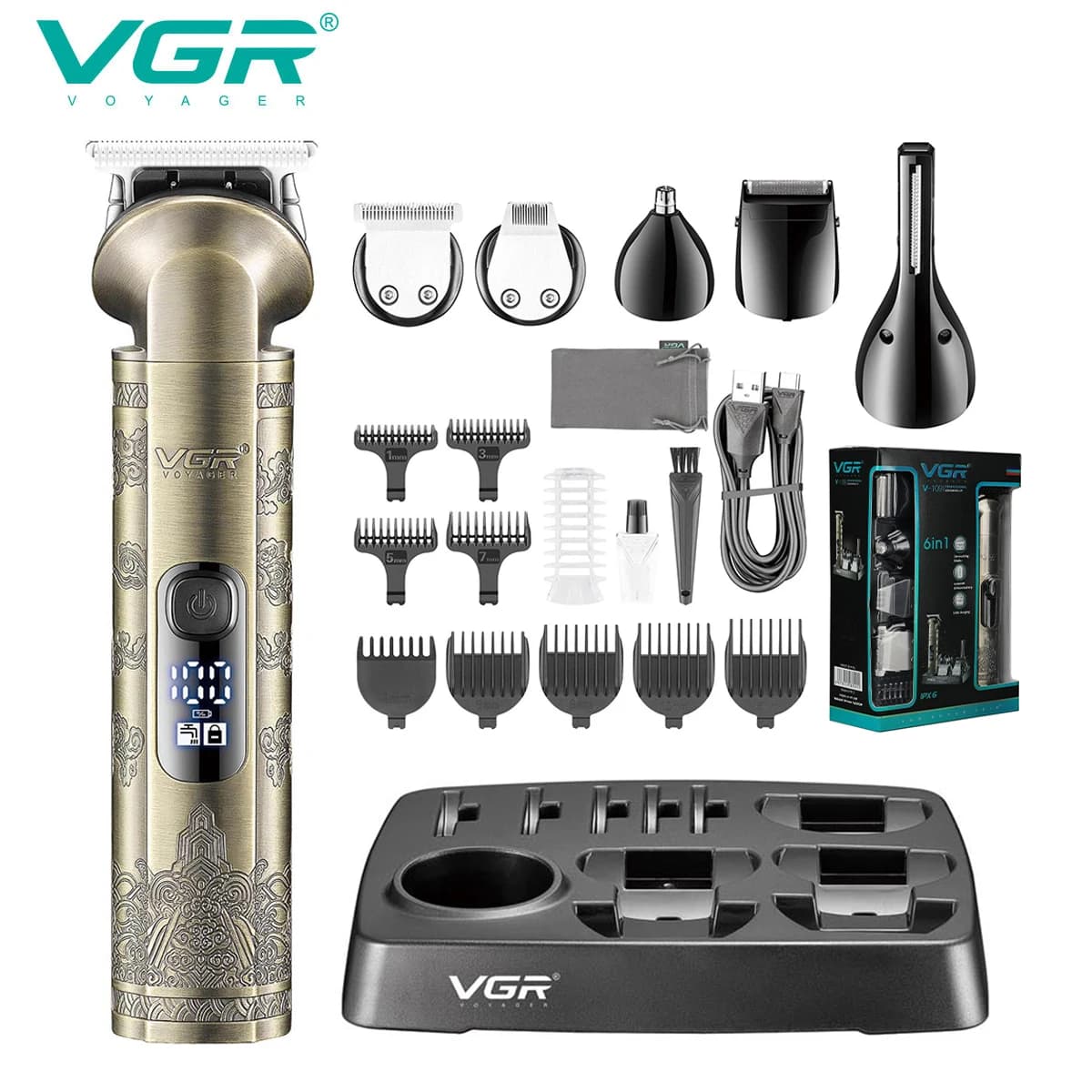 All-in-one hair cutting machine VGR6, armpits hair, nose hair treatment, whole body shaving machine, electric shears V-109