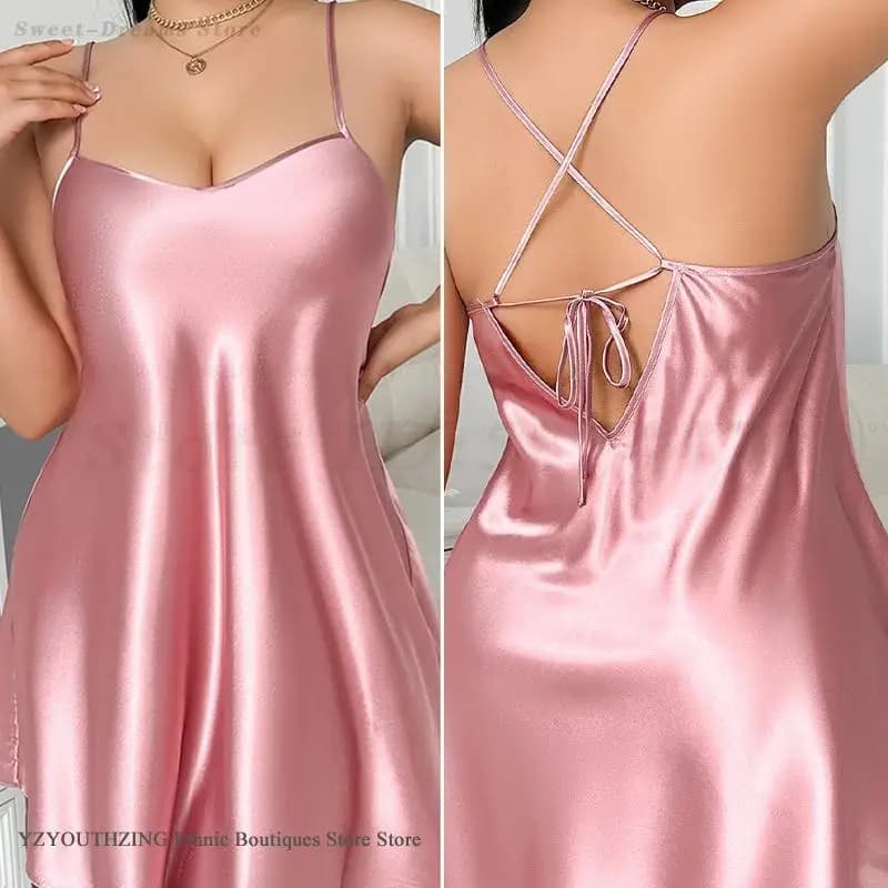 Plus Size 3XL 4XL 5XL Indumenti da notte da donna Camicia da notte Lingerie sexy Reggicalze Camicia da notte Estate Seta del ghiaccio Biancheria intima da notte Pigiama