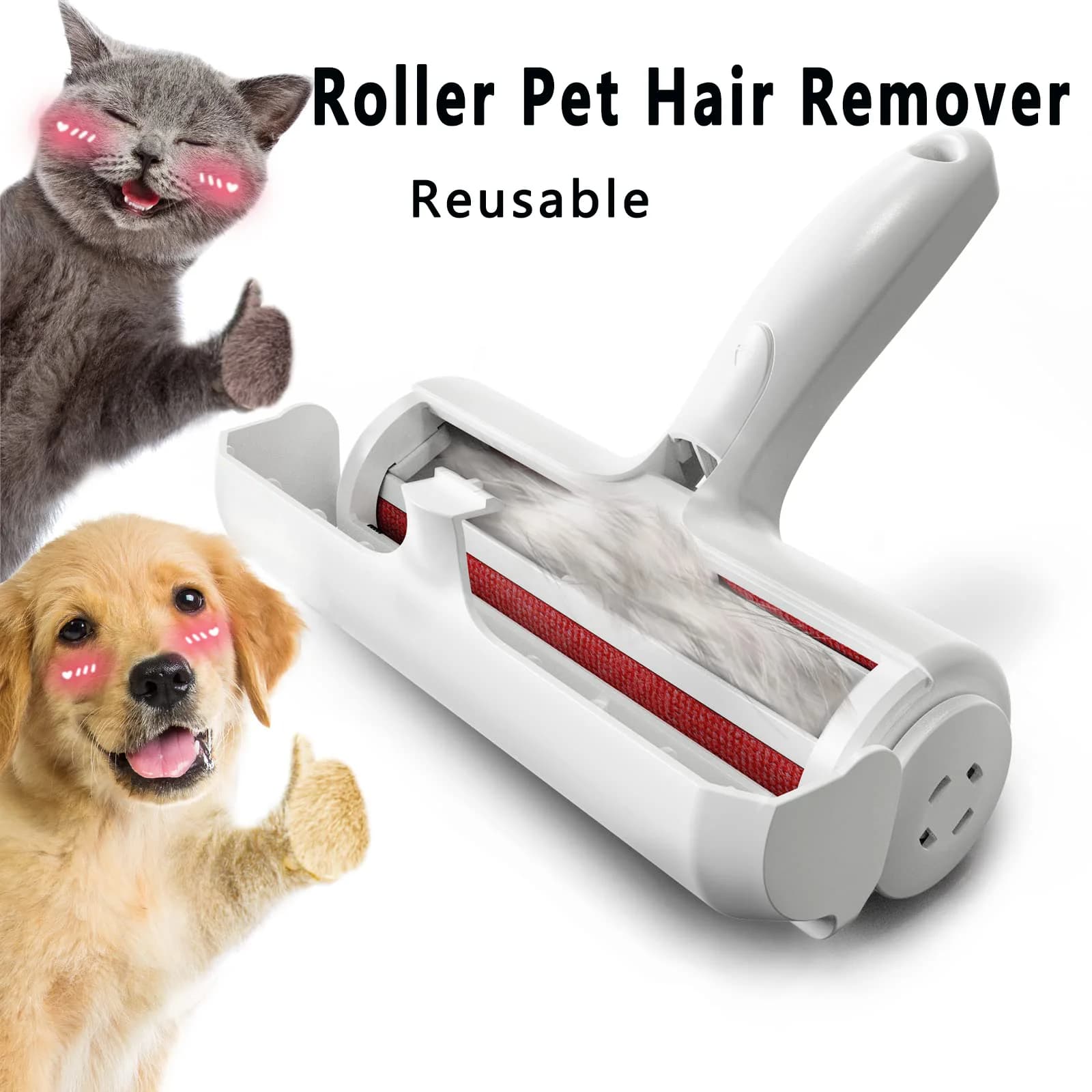 Depilatore per animali domestici Rullo riutilizzabile per rimozione peli di cani e gatti per mobili Divano Tappeto Abbigliamento Strumento portatile per la rimozione della pelliccia