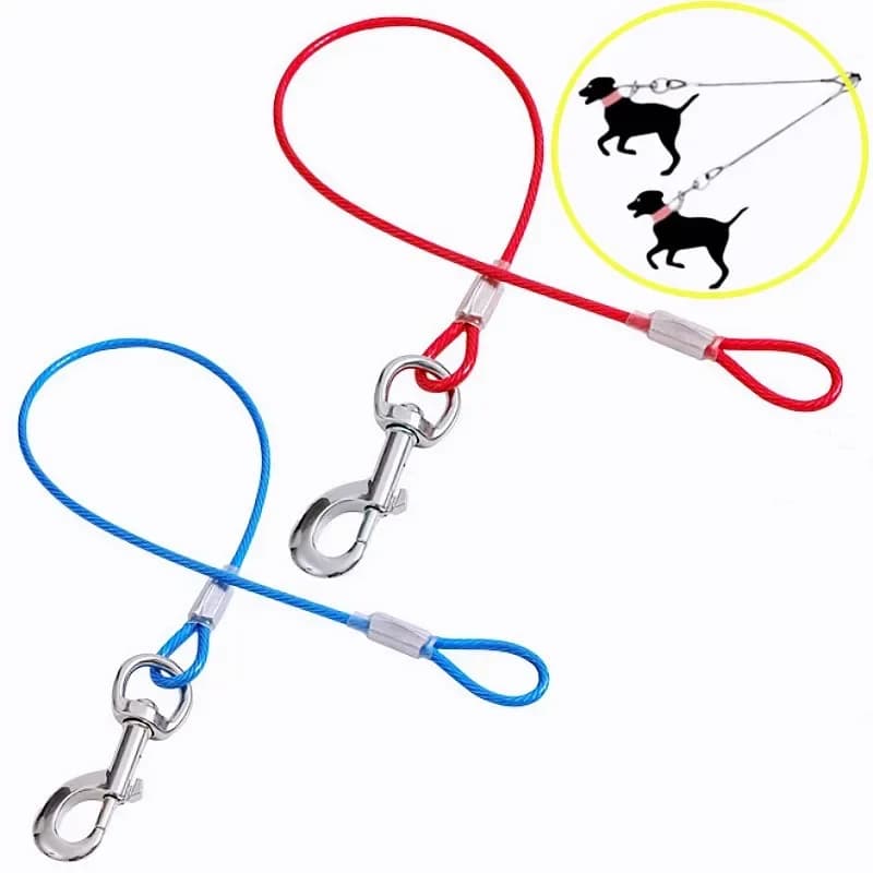 Guinzaglio Estensibile per Cani, Corda Anti-Morso, Guinzaglio Allungabile per Passeggiate, Catena in Acciaio Inox per Cani, Corda di Trazione per Animali Domestici