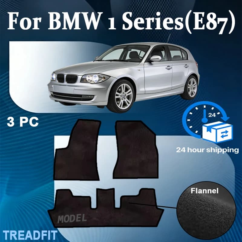 Tappetini per Auto in Nylon Compatibili con BMW Serie 1 (E87) 2004-2011, Antiscivolo, Inodori, Ignifughi, Impermeabili