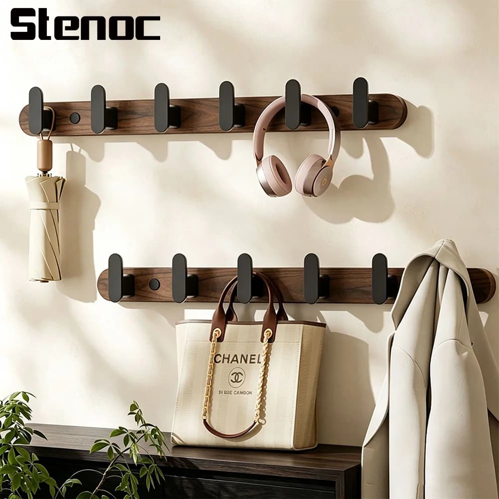 Black Walnut Wood Wall Mounted Hook Rack Clothes Hanger Hat Hook Door Hook Wooden Clothes Hook Bathroom Hook Door Bedroom Hanger