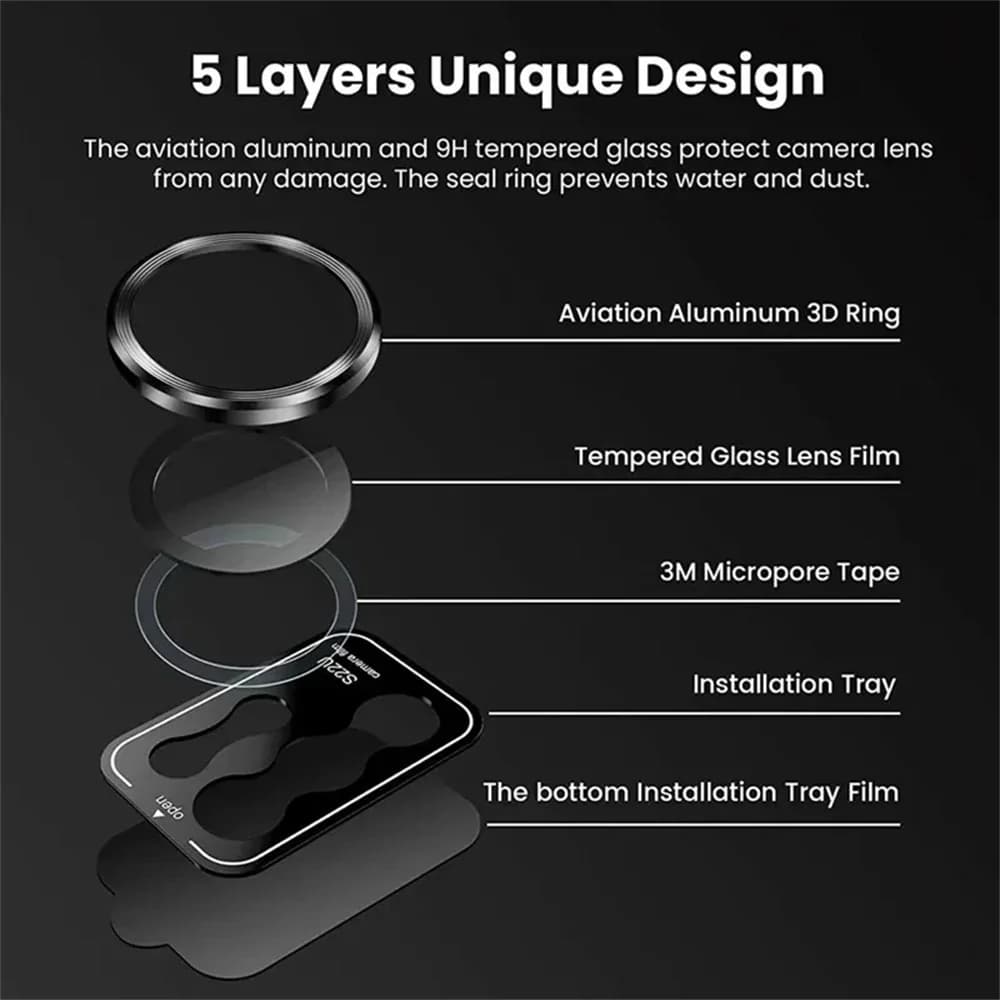 Protezione in Vetro per Lenti Fotocamera in Metallo per Samsung S25 S24 S23 S22 Ultra Plus, Copertura Completa per Samsung S25 Ultra