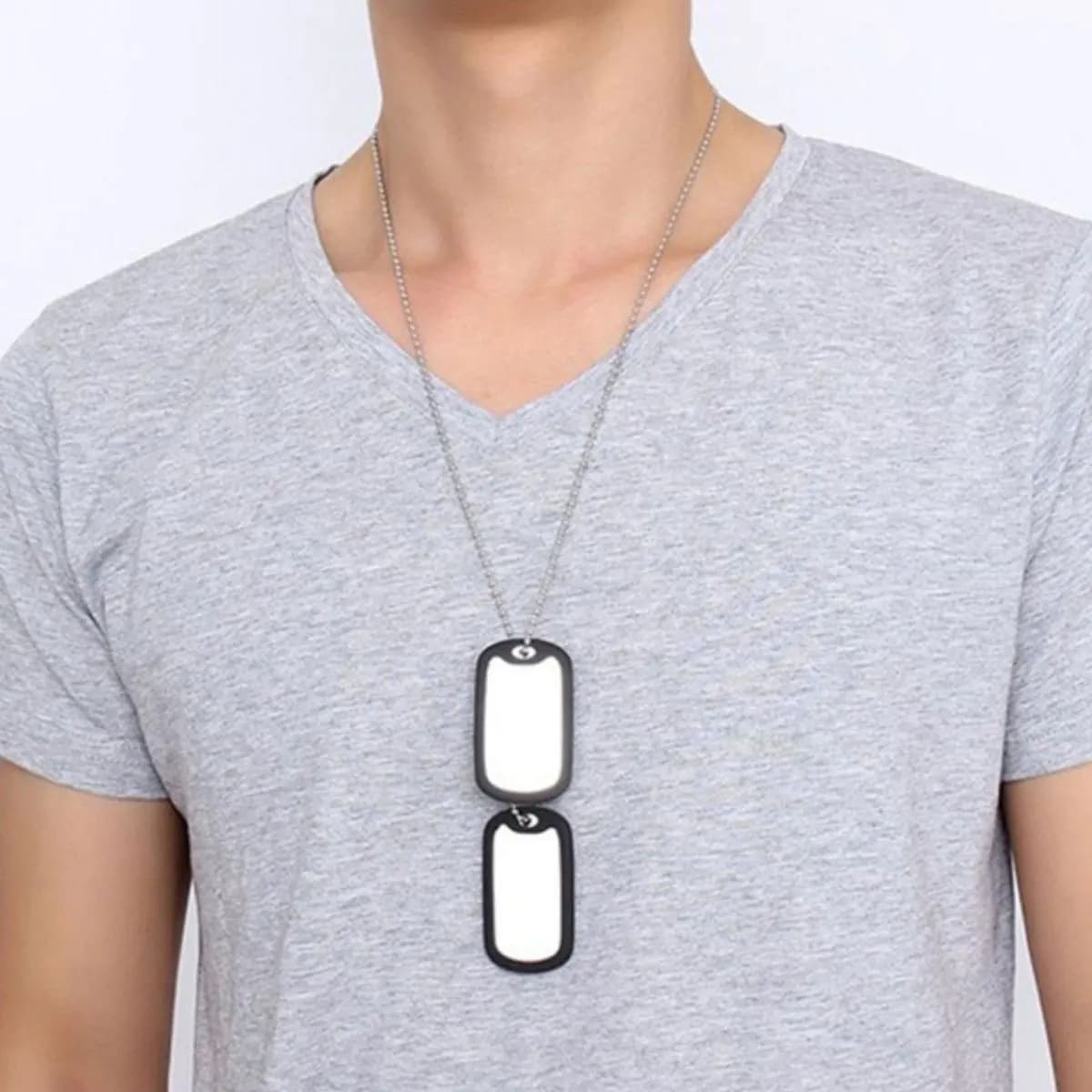 2 Pezzi Silenziatori in Silicone per Targhette Militari per Cani, Riduttore di Rumore, Fascia Silenziosa per Targhette Metalliche, Gomma Resistente Nera