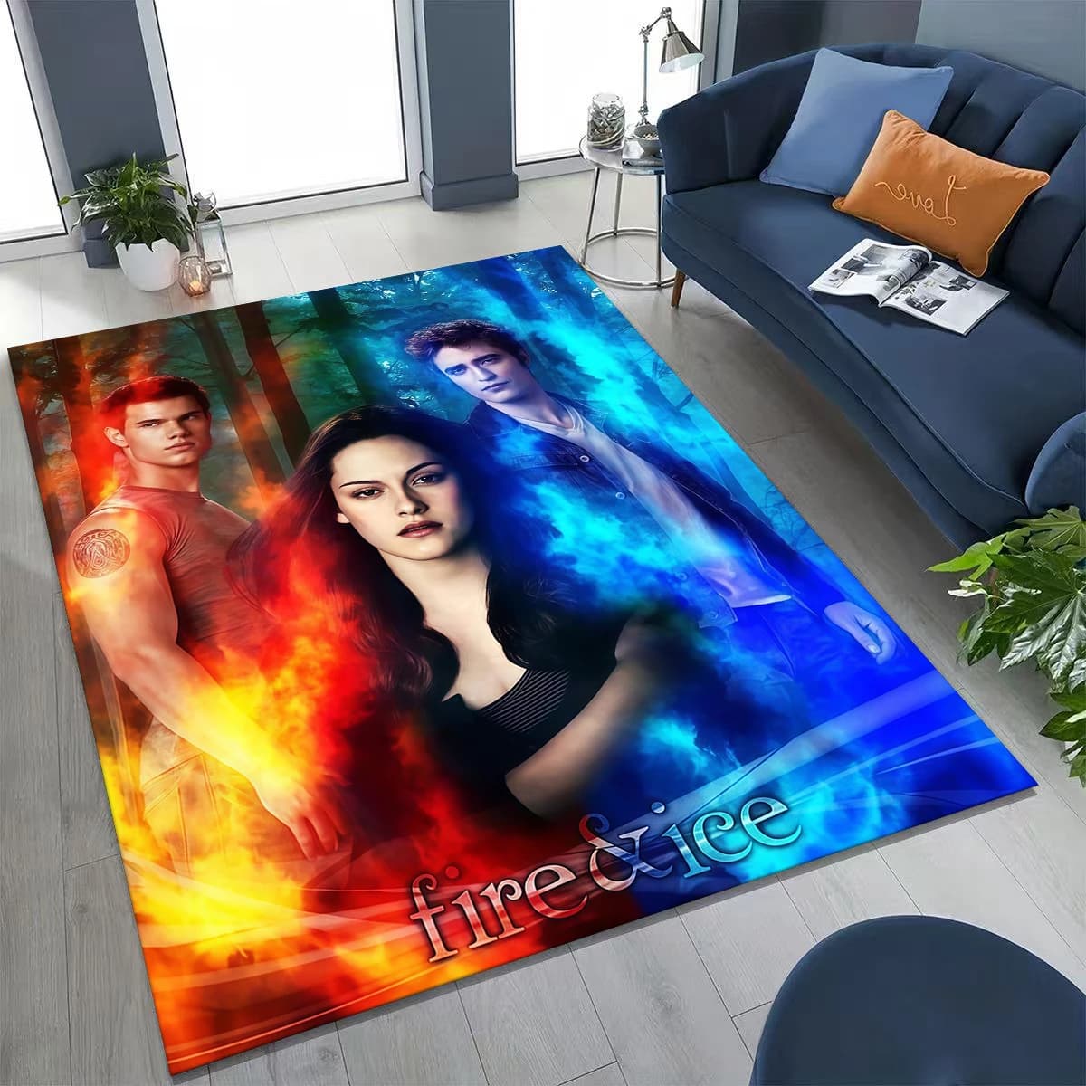 2026 Nuovo Twilight Saga Isabella Edward Art Tappeto per camera da letto Soggiorno Divano Home Zerbino Decor, Tappetino antiscivolo per bambini di grandi dimensioni