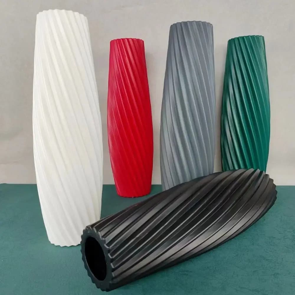 Solid Color Plastic Flower Jar Plastic Strips Design Flower Arrangement Plant Jar Table Decoration Ornament For Living Room