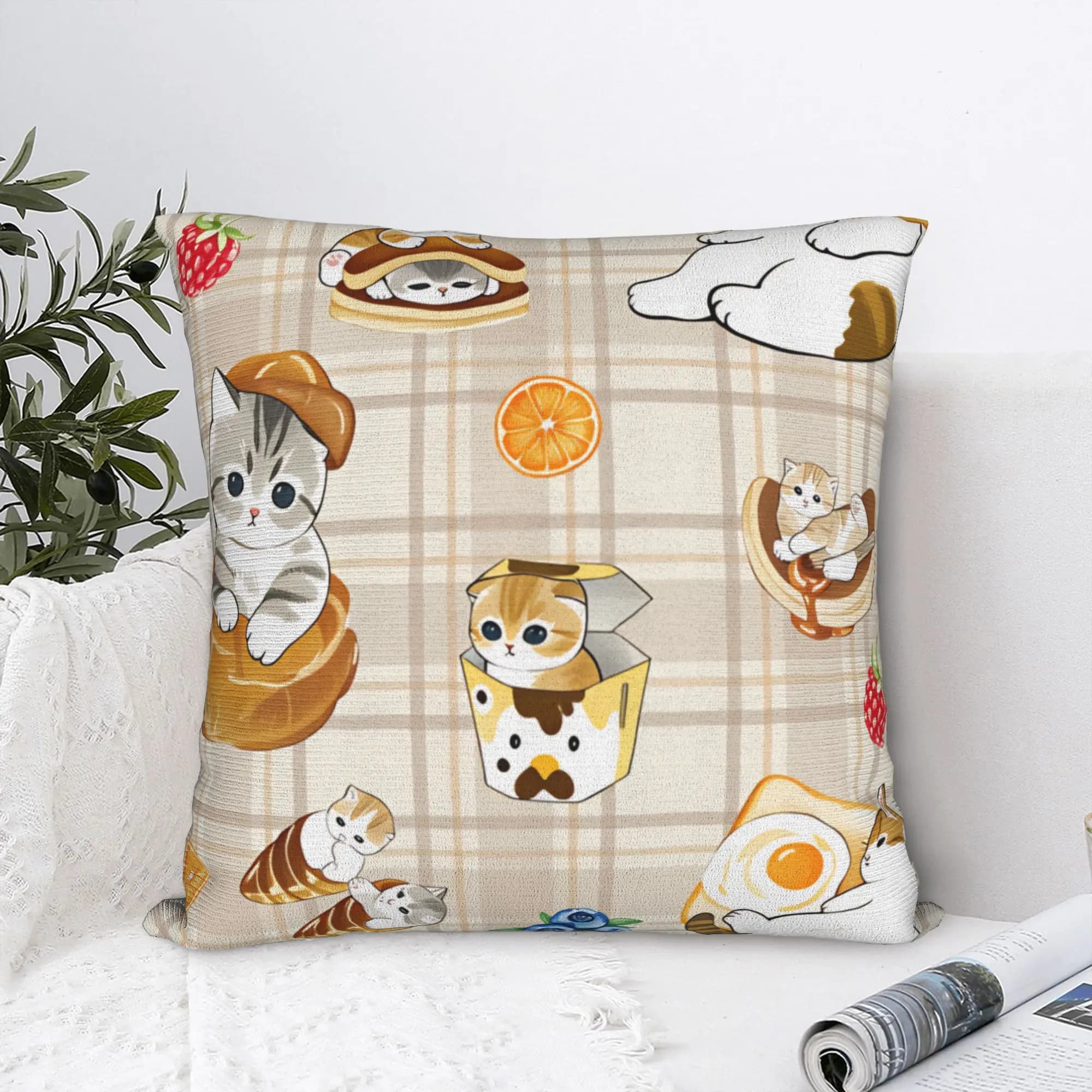 Mofusand Pillow Case Kawaii Pillow Cover Soft Design Cushion Cover Pillowcases For Living Room Chair