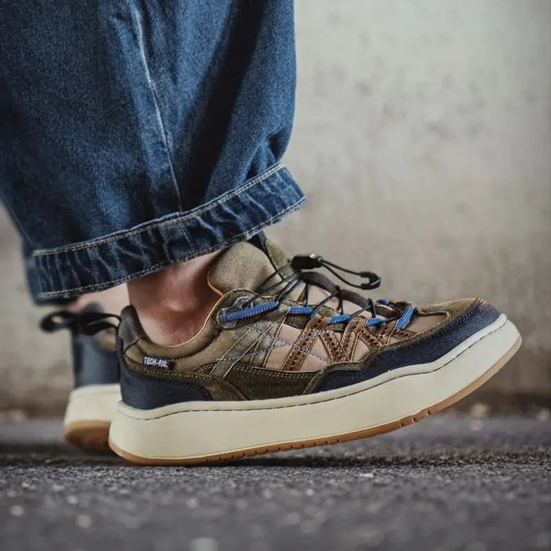 Maden Scarpe da ginnastica casual slip-on da esterno Scarpe da ginnastica con suola spessa da uomo con sistema di pizzo elastico Traspiranti per scarpe da jogging