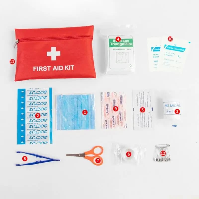 U2JB 12 pezzi primo soccorso multiuso grandi dimensioni borsa stoccaggio esterna emergenza portatile per auto
