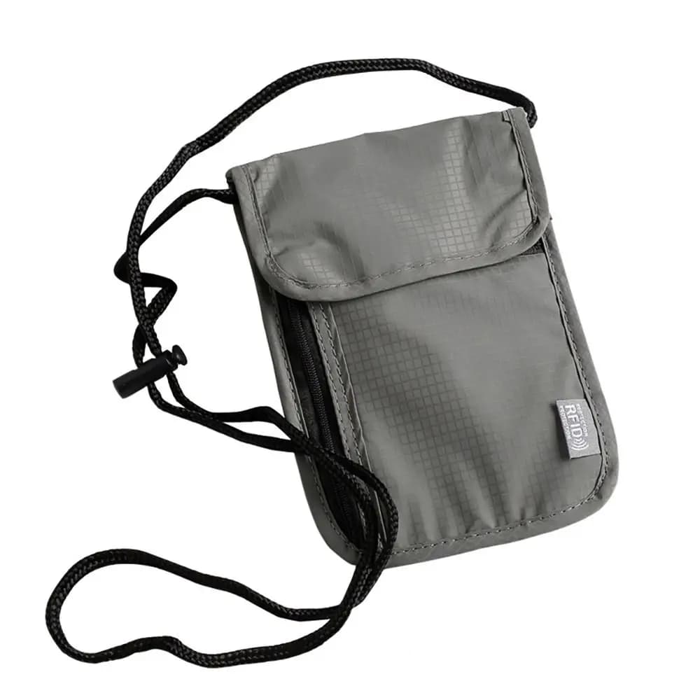 Portable Nylon RFID Passport ID Bag Waterproof Multi-Functional ID Credit Card Holder Neck Wallet Women