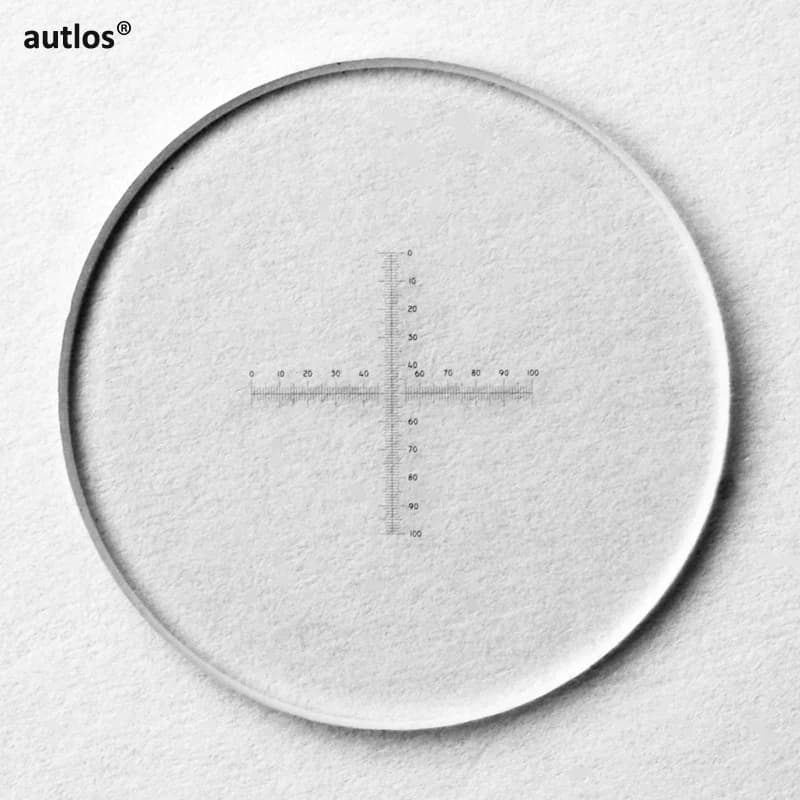 C7 0.1mm Crosshair micrometro microscopio Delimit Cross Line reticolo microscopio calibrazione oculare Slide