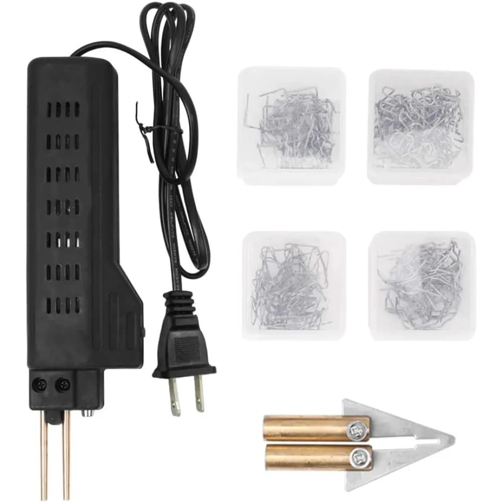 Shkalacar 50W 110V Cucitrice in plastica calda, Strumento di riparazione cruscotto paraurti auto fai da te con 200 graffette a caldo, Pratica pistola saldatore in plastica M