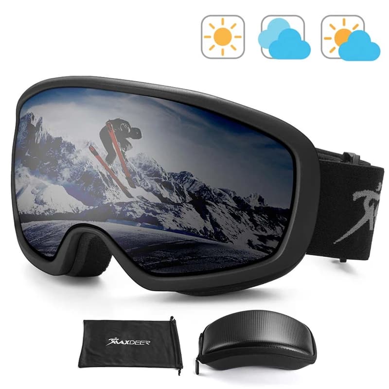 MAXDEER occhiali da sci uomo donna occhiali da Snowboard occhiali da sci antiappannamento impermeabili a doppio strato protezione UV occhiali da sci da neve