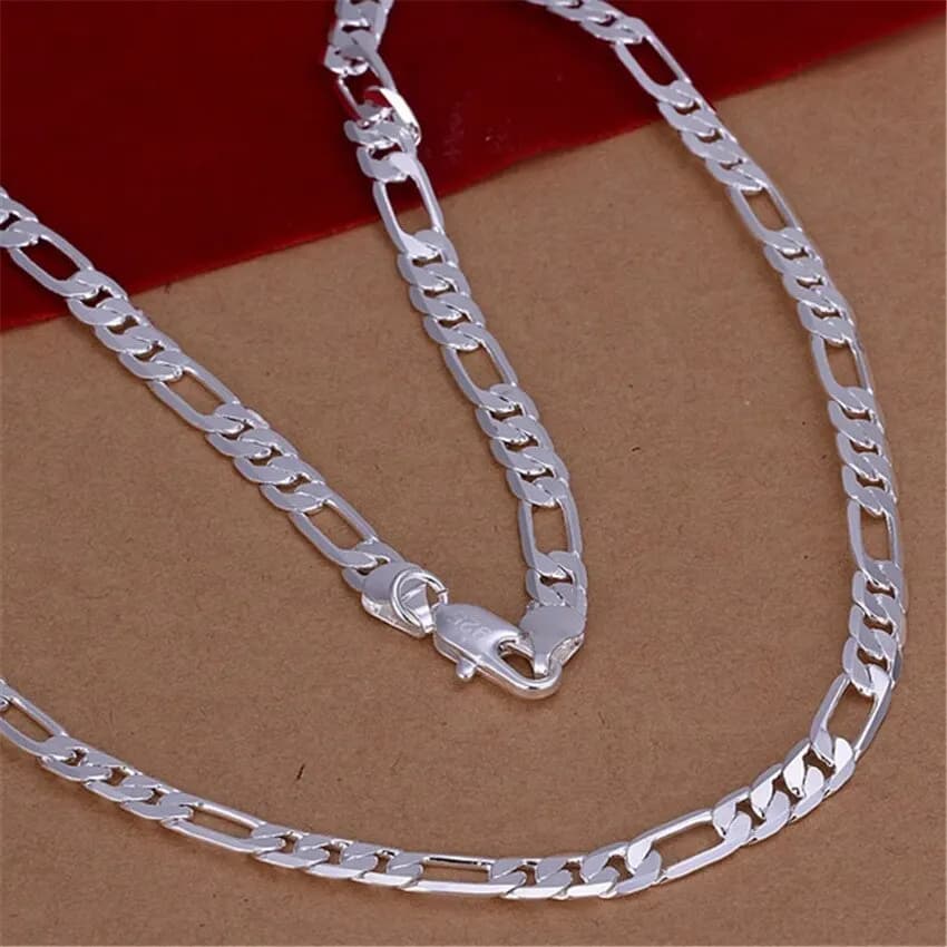 Collana solida di colore argento a catena piatta da 6 mm Gioielli di moda Donna Uomo Regalo di nozze di alta qualità all'ingrosso