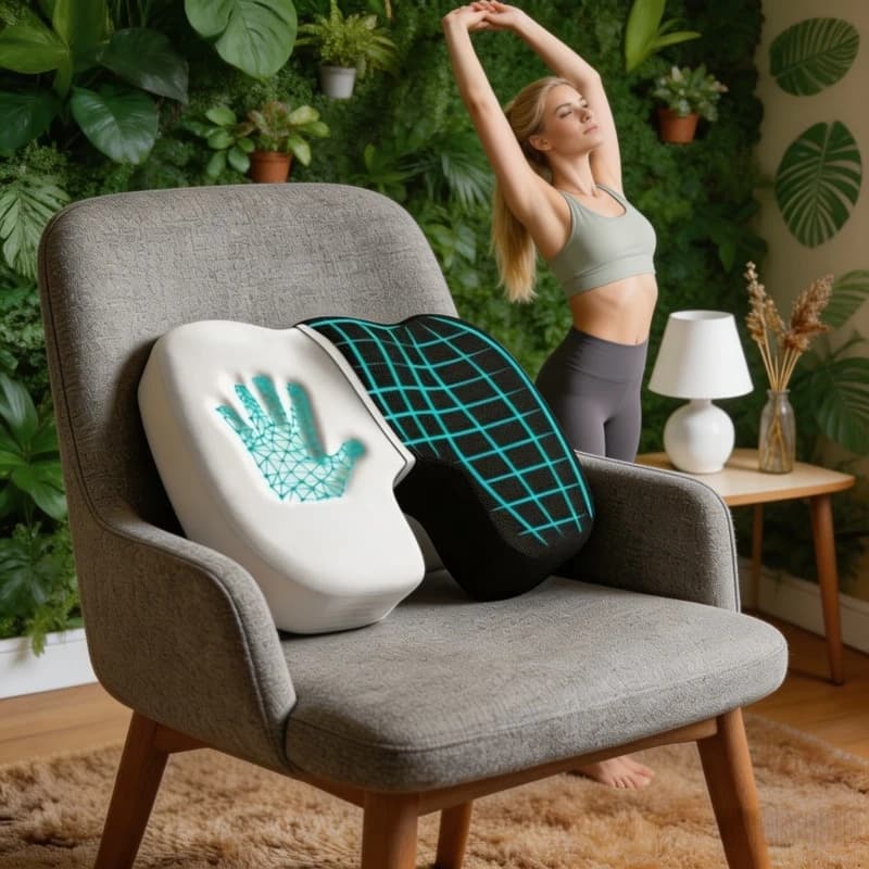 Cuscino Ergonomico in Memory Foam per Sedia da Ufficio, Supporto per Emorroidi, per Lunghe Sedute, Imbottitura per Sedia Studenti