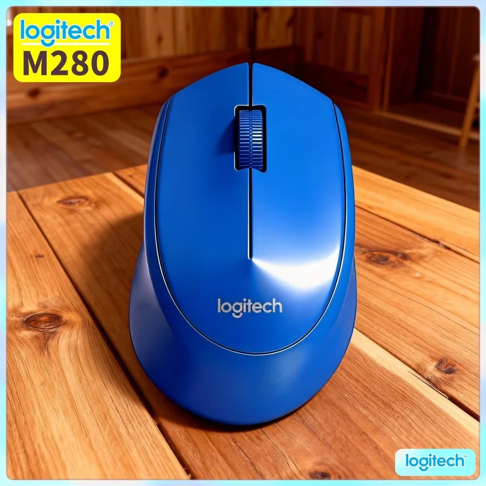 Logitech M280 Wireless Mouse 18-Month Battery Life 2.4Ghz 1000 DPI Ergonomic Design For Home Office Laptop