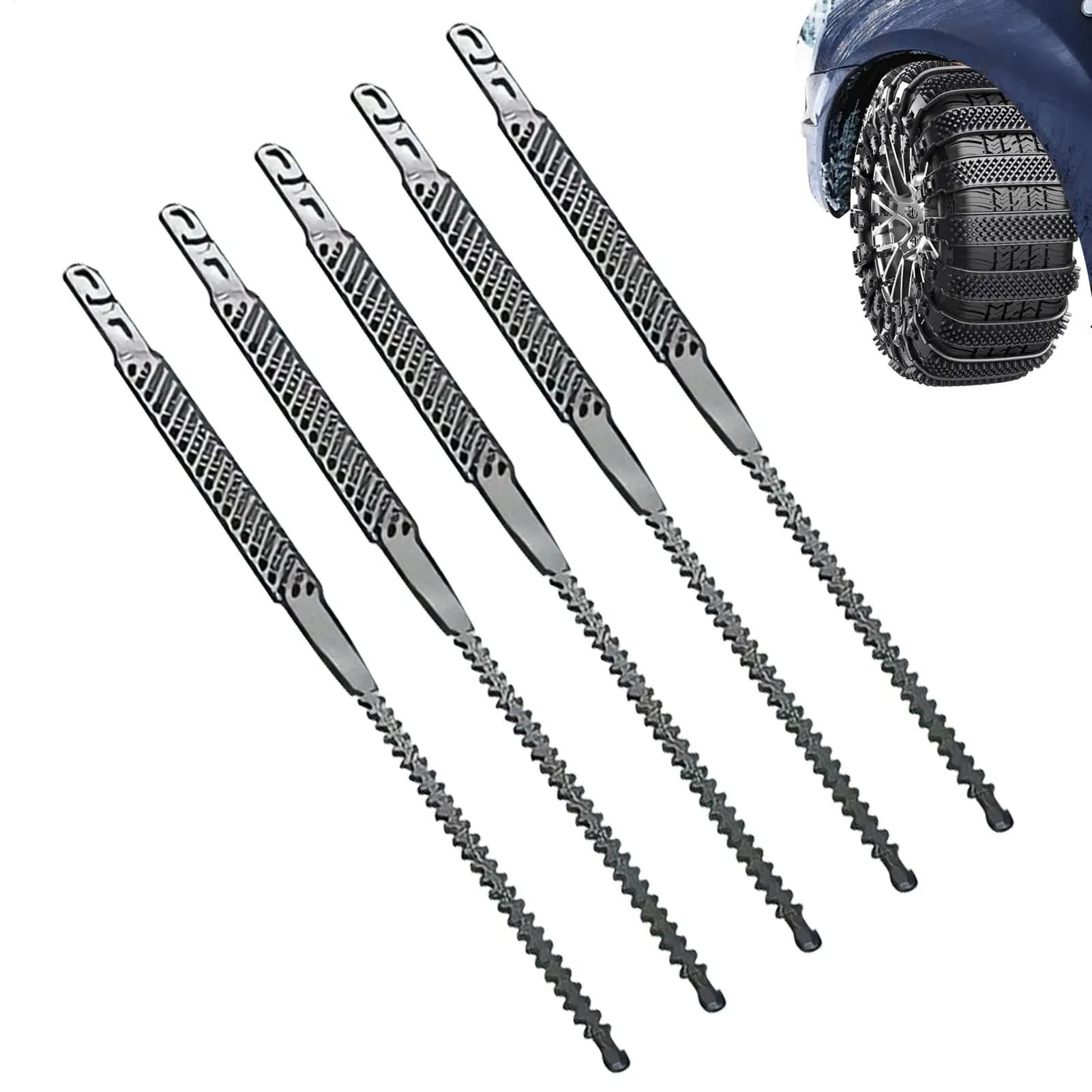 Catene per pneumatici da neve Cintura antiscivolo per carichi pesanti 5 pezzi Fascetta per cavi per pneumatici per auto da neve per veicoli Scooter automobilistici SUV Berlina camion