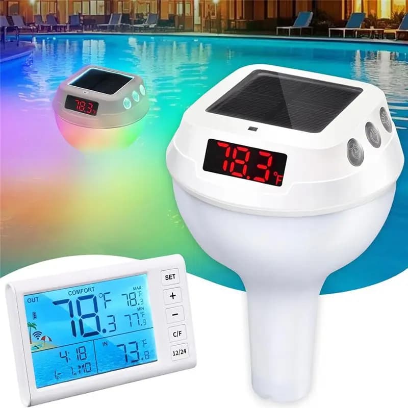 Termometro Galleggiante ABMH per Piscina, Termometro Digitale Galleggiante Facile da Leggere