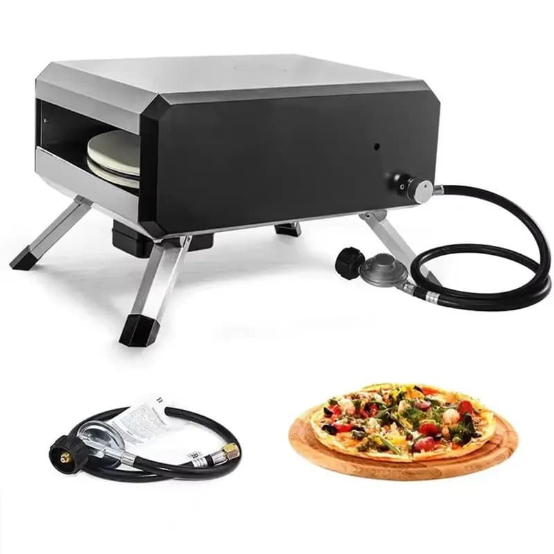 Stainless Steel Electric Italian Small Pizza Oven 12 Inch Rotation Natural Dome Portable Outdoor Stone Burner Bakery Use