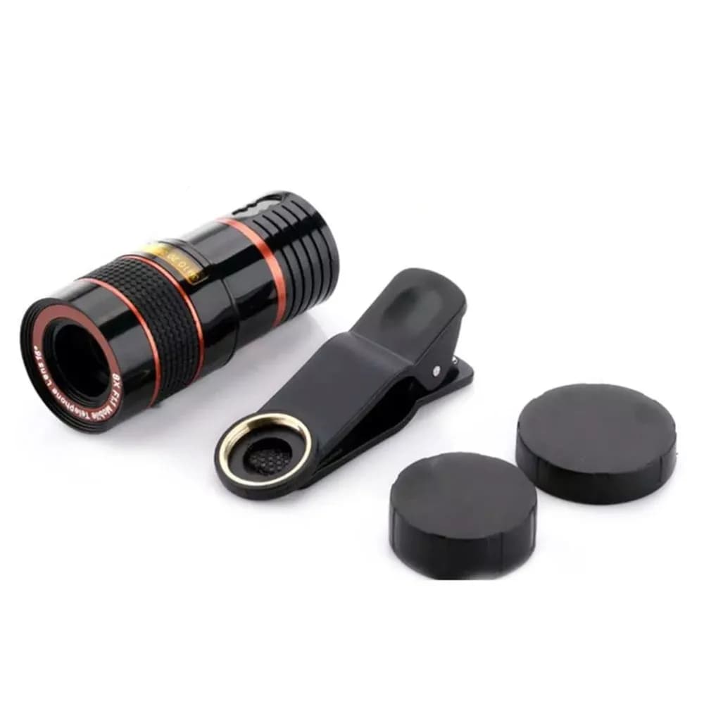 Kit Obiettivo Zoom 8X Durevole ad Alta Definizione con Clip Universale, Lente Monoculare Zoom per Fotografia all'Aperto