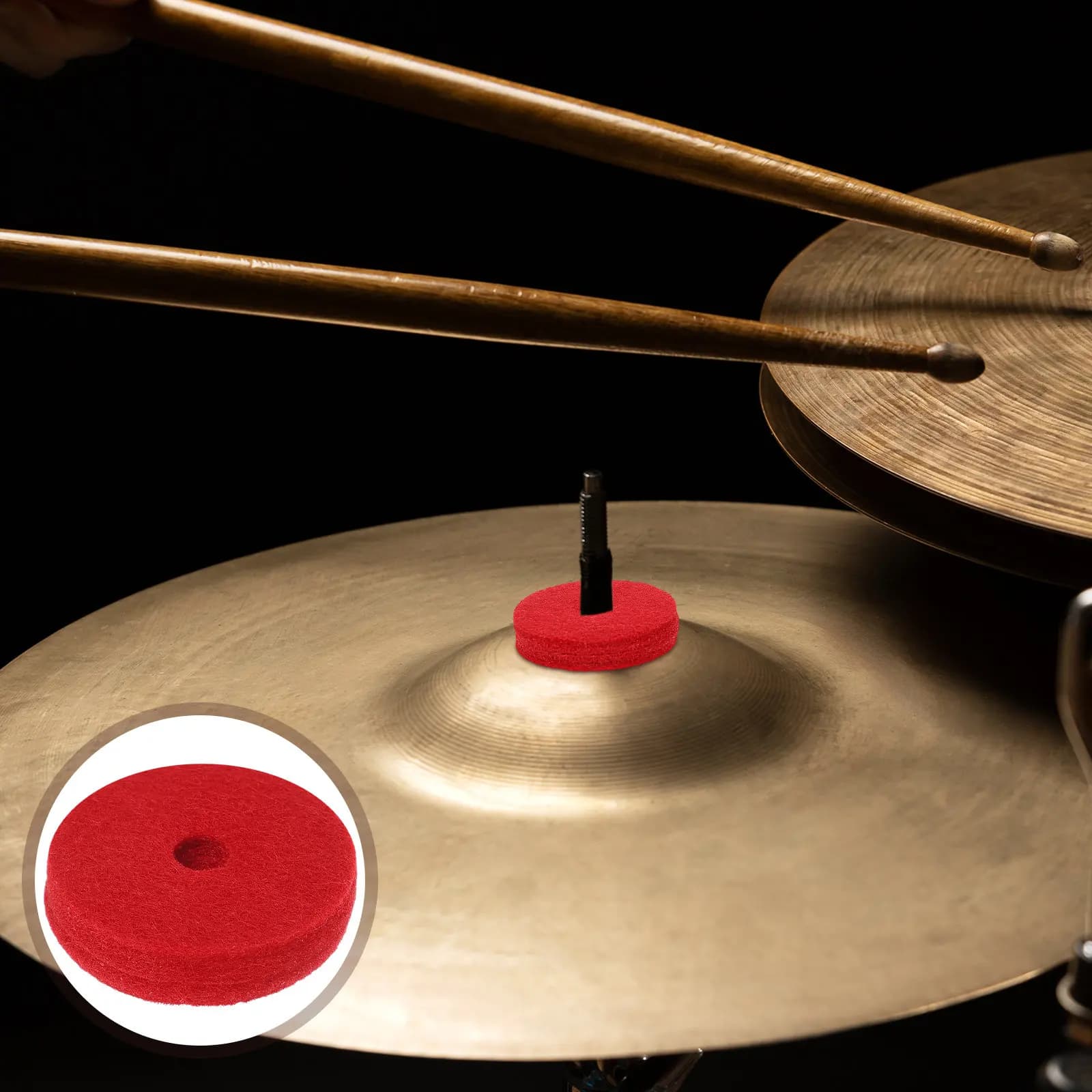 Set di 12 Pad in Feltro Premium per Piatti Musicali, Antirumore e Protettivi, Compatibili con Tutti i Supporti