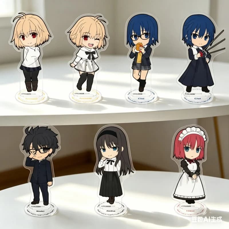 Wholesale Anime Tsukihime 10CM Arcueid Brunestud Acrylic Stand keychain Anime Figure Decor Desk Ornament Gift for Fans