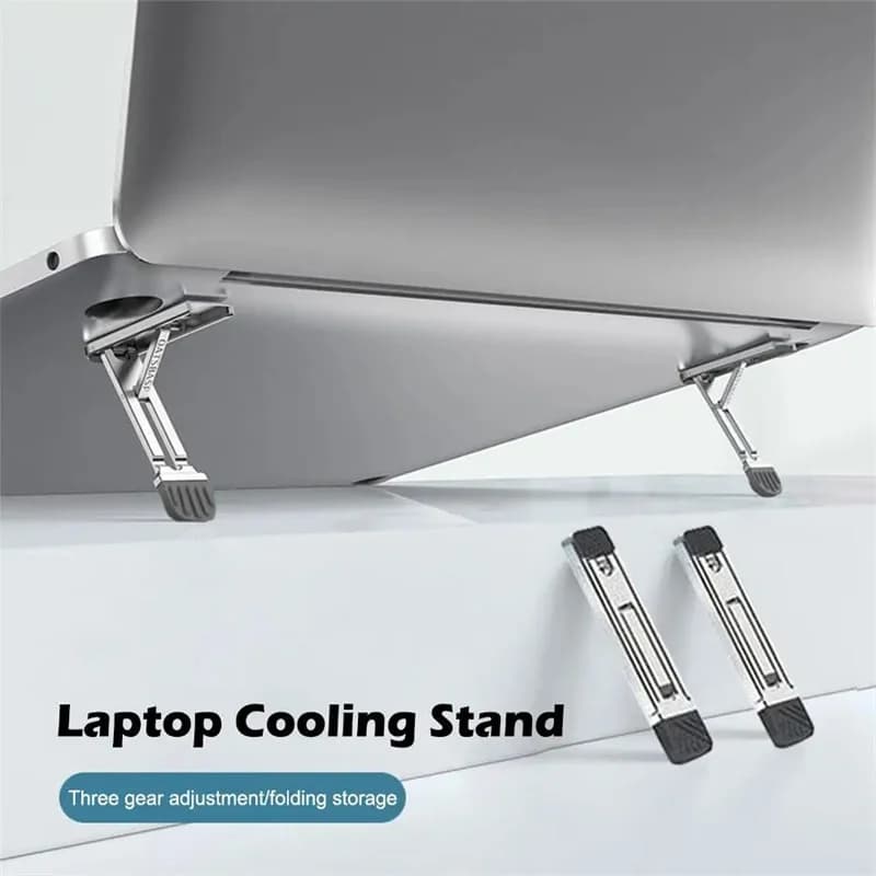 Supporto per laptop in lega di zinco per MacBook Air Pro Pad 2 pezzi piedini rialzati antiscivolo cavalletto da tavolo pieghevole supporto per tastiera per notebook