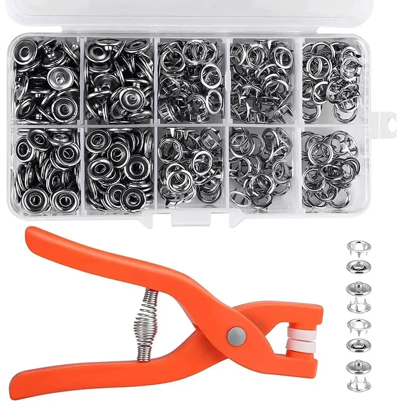 Snap Button Kit With Hand Pressure Pliers 50pcs Snaps , Metal Snaps For Sewing, Sewing Snaps For DIY Crafts Clothes Hats