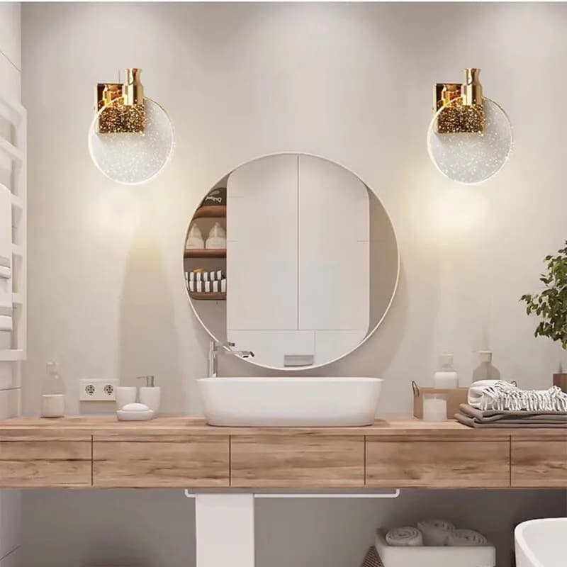 Lampade da Parete in Stile Nordico, Applique in Cristallo per Camera da Letto, Lussuose Luci a Specchio per Bagno, Illuminazione Decorativa per Casa