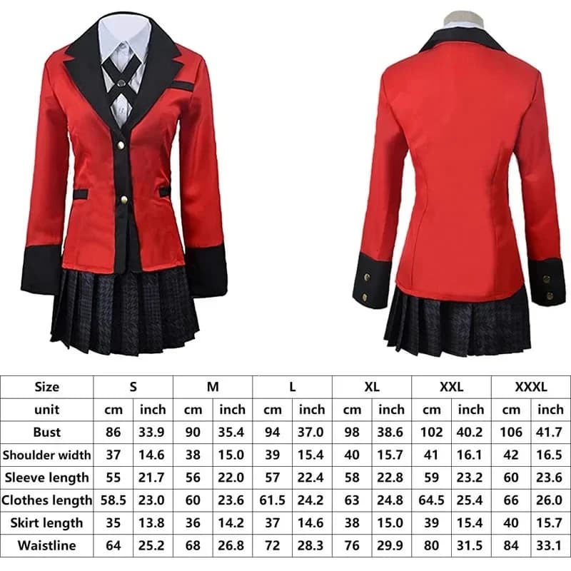 New 2026 Kakegurui Jabami Yumeko Cosplay Costume Halloween Sayaka Compulsive Gambler Anime Girl Pleated Skirt Uniform Full S COS