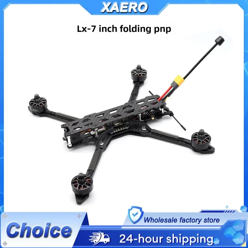 PNP 7 Inch Foldable FPV Drone - Long-range Quadritter ready to fly with 2807 and ESC 60 A engines, easy transport and storage