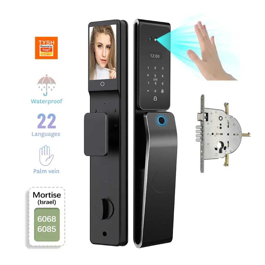 TYSH Digital Outdoor Lock Tuya Smart Wifi Locks for Home Life 3d Face Recognition Waterproof Security Door With Camera