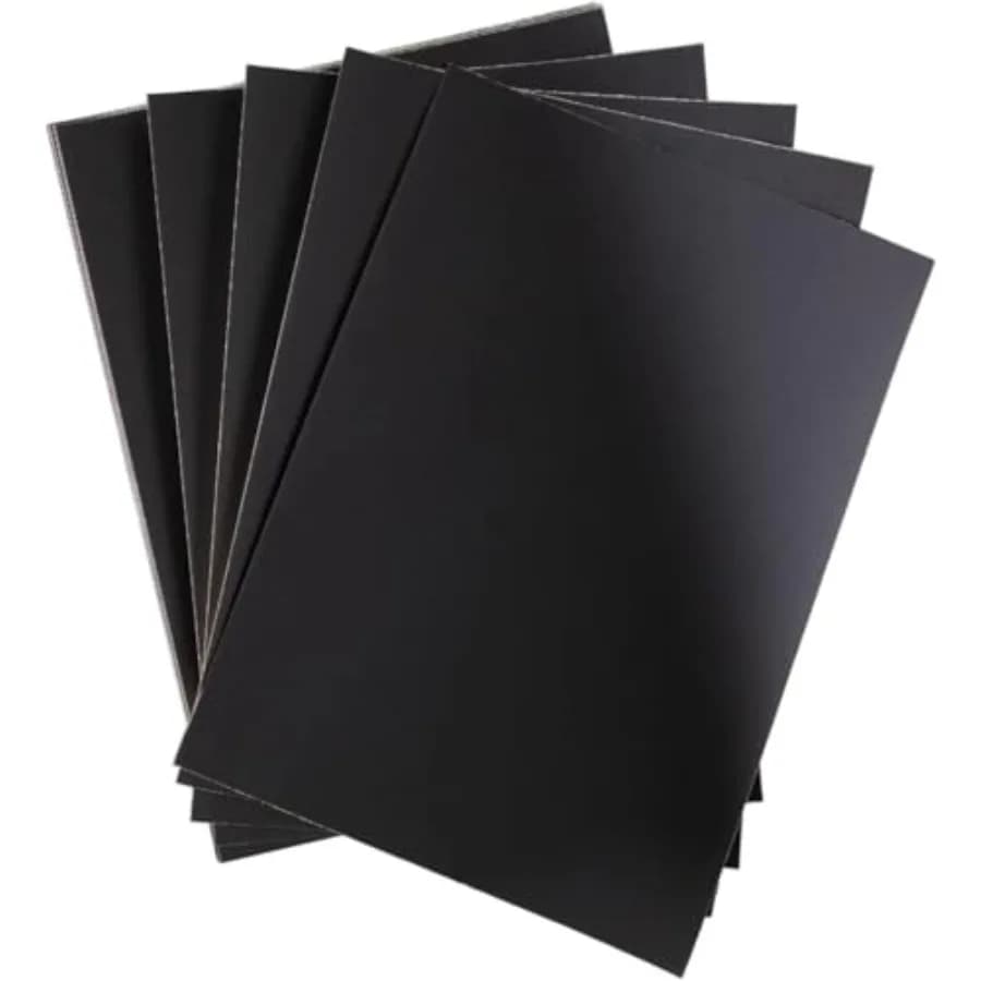 Premium Sanded Pastel Paper, PSA Peel and Stick Mounting, Archival Surface for Pastel, Charcoal and Mixed Media, Dark/Black, Mu