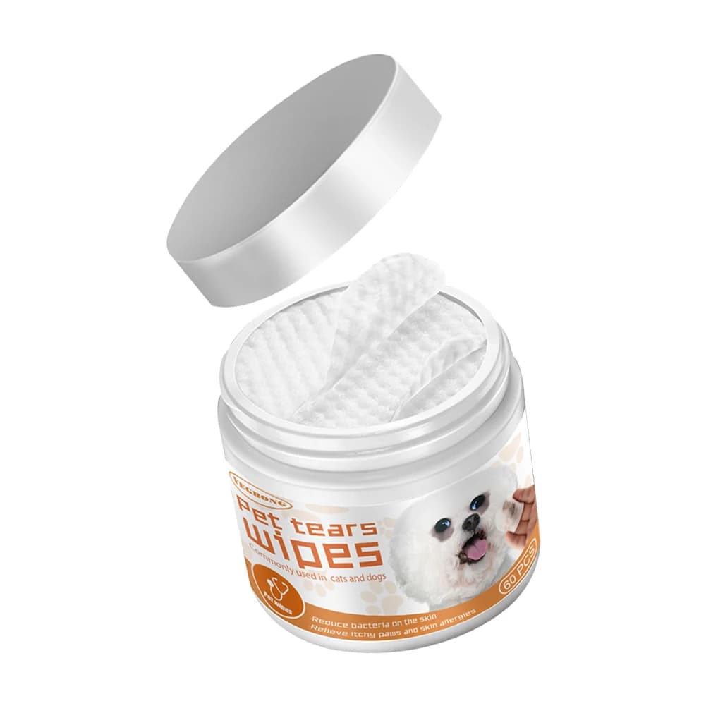 60 pz/set asciugamani di carta salviette detergenti Non tessute usa e getta universali smacchiatore per le orecchie asciugamani bagnati strumenti per la toelettatura accessori per animali domestici