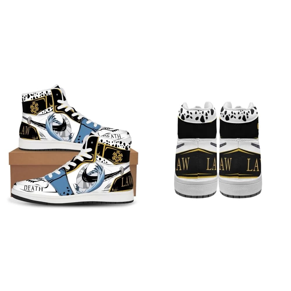 Sneakers alte con stampa Anime One Piece Luffy Zoro, personalizzabili, casual, alla moda, hip hop, streetwear, da basket, per uomo e donna.