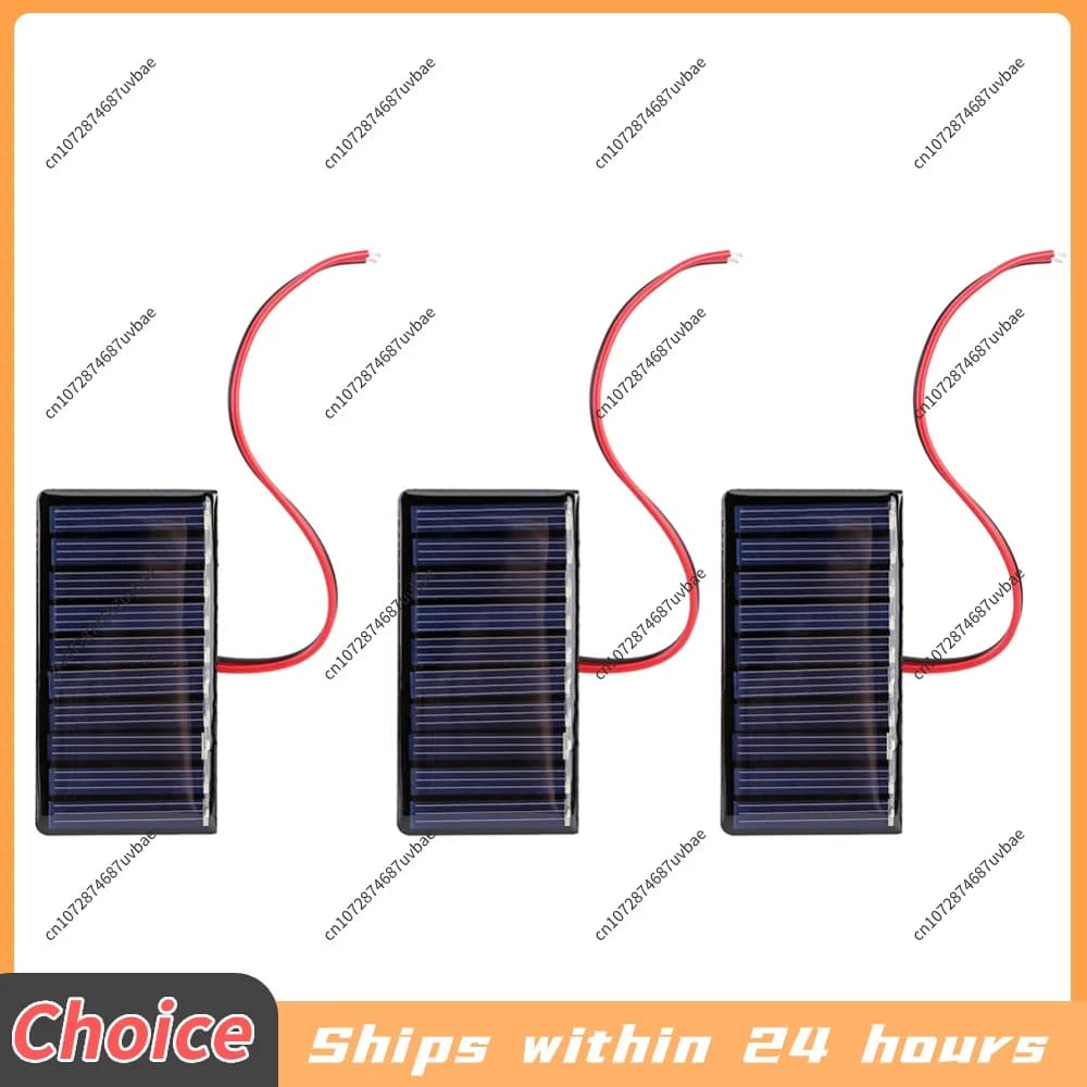 1/2 Pcs 0.3W 5V/0.2W 4V Solar Epoxy Panel Polysilicon Board with Wire Mini Solar System Module for Battery Power Charger Solar
