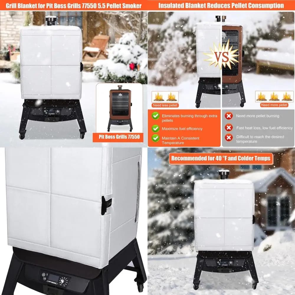 Pit Boss 77550 Copertura per barbecue isolata - Coperta per la conservazione del calore del fumatore a pellet invernale, accessorio a risparmio energetico