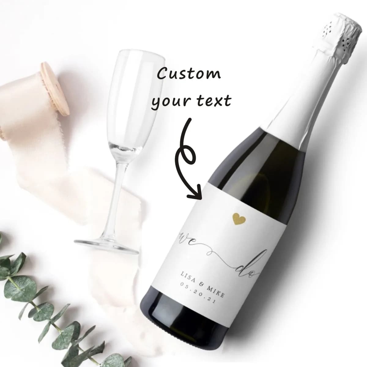 Etichetta per bottiglia di vino da 30 pezzi, etichetta personalizzata per scatola di champagne di fidanzamento, adesivi regalo personalizzati per nomi di coppie di nozze